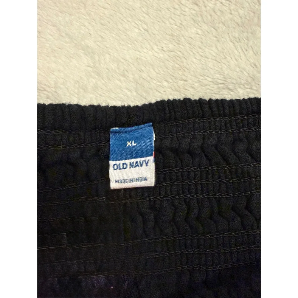 Old Navy Black Smocked Waist Cotton Gauze Maxi Skirt XL Relaxed Boho Flowy